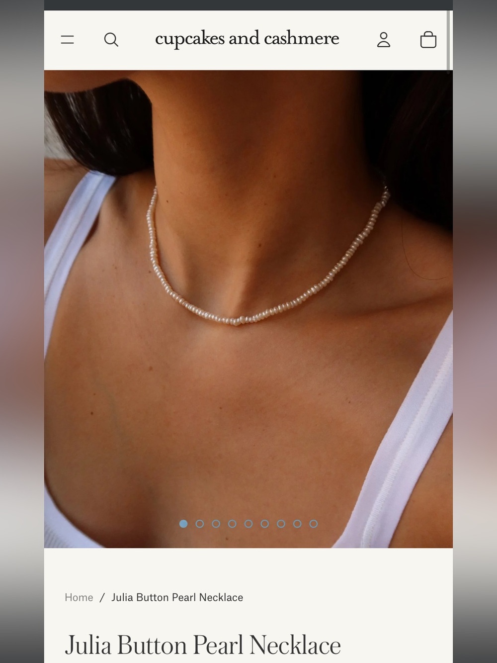 Cupcakes & Cashmere Julia Button Pearl Necklace